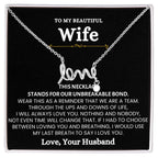 To My Wife Necklace - Heartfelt Jewelry from Husband for Birthday, Christmas & Valentine’s Day - Scripted Love Necklace