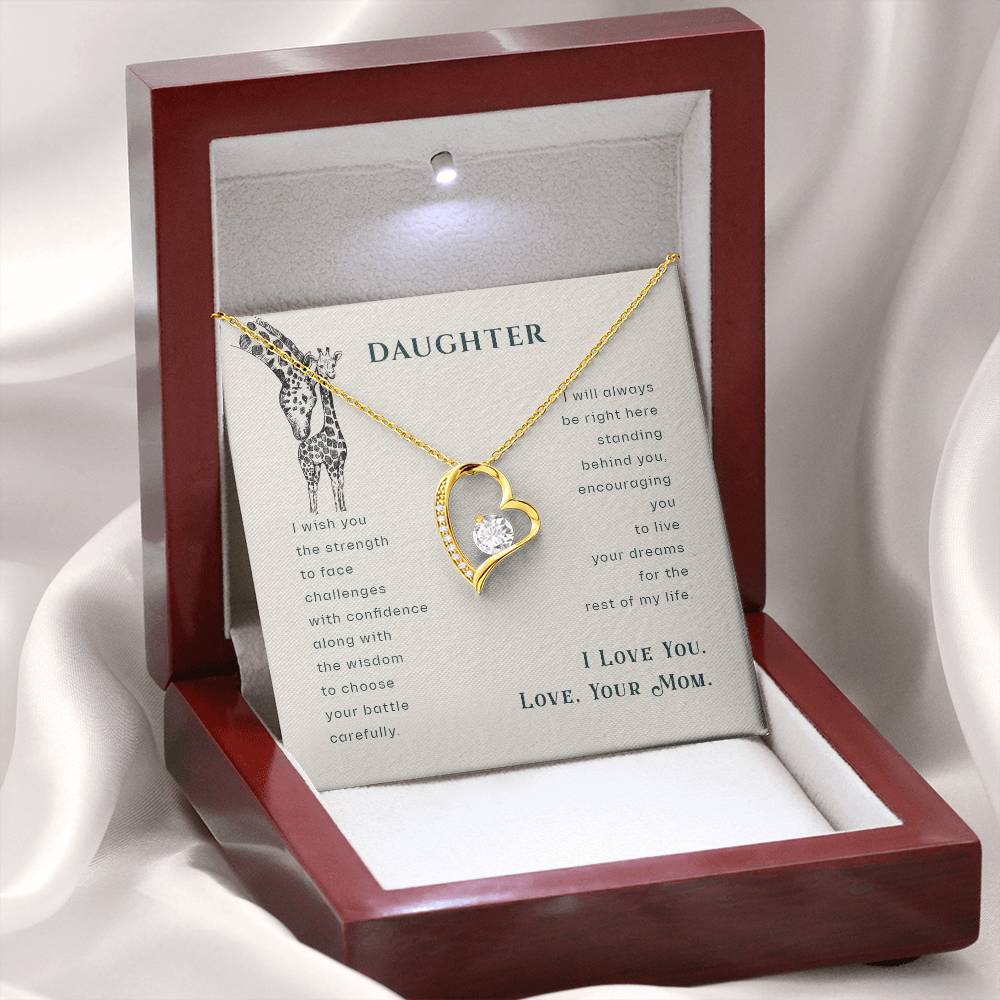 To My Daughter Necklace – Daughter’s Jewelry Gift by Mom – Forever Love Necklace