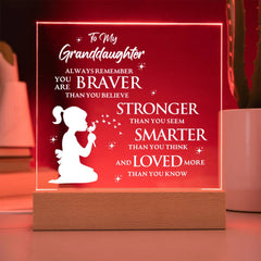 Cherished Granddaughter Gift, Elegant Square Acrylic Plaque, Square Acrylic Plaque for Granddaughter, To My Granddaughter