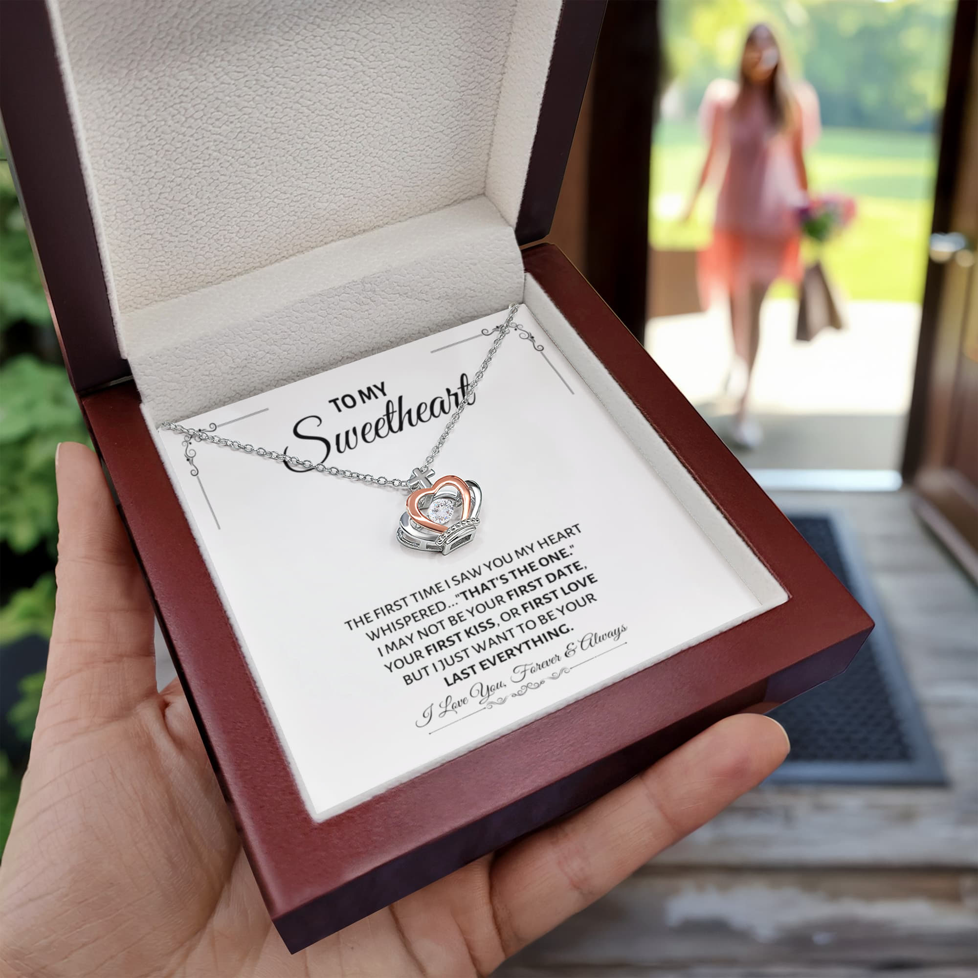 To My Sweetheart Necklace - Gift for Love on Valentine’s Day & Special Days - Crown Pendant Necklace