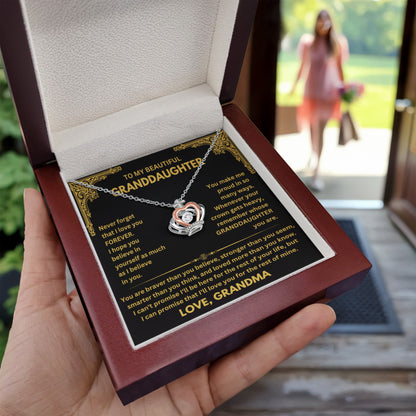 To My Granddaughter Necklace – Gift from Grandma for Granddaughter – Crown Pendant Necklace