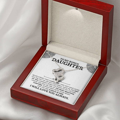 To My Daughter Necklace – Daughter Christmas Graduation Jewelry Gift – Heart-to-heart Pendant Necklace