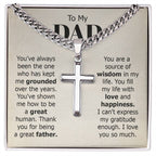 To My Dad Necklace - You've always been the one - Gift for Dad - Artisan Cross with Cuban Link Chain