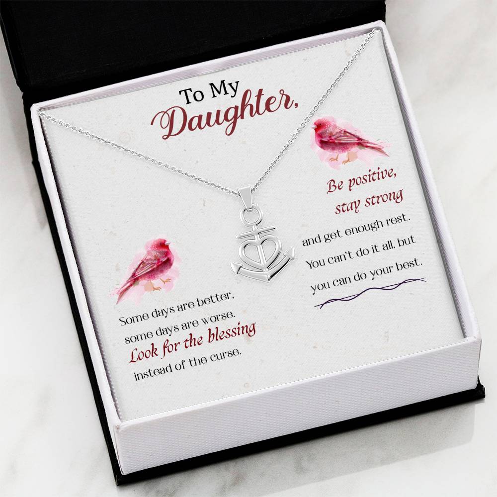 To My Daughter Necklace – Birthday & Graduation Gift Jewelry – Anchor Pendant Necklace