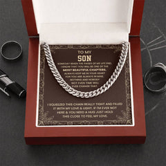 Men’s Cuban Link Necklace, Gifts for Son, Fashionable Jewelry for Birthdays & Celebrations, To My Son