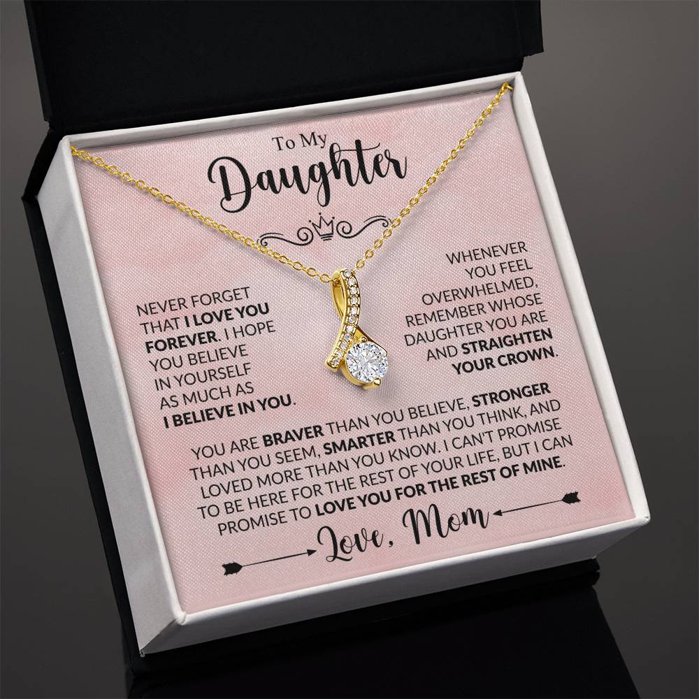 Gift for Daughter from Mom - Straighten Your Crown - Alluring Beauty Necklace