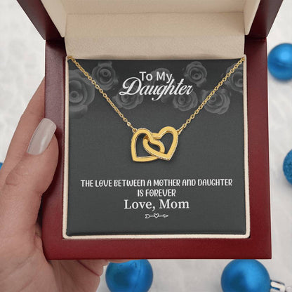 To My Daughter Necklace – Jewelry Gift for Daughter from Mother – Interlocking Hearts Necklace