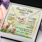 To My Beautiful Wife Necklace - Beautiful Wife Jewelry Gift for Birthday, Valentine’s Day & Special Romantic Moments - Interlocking Hearts Necklace