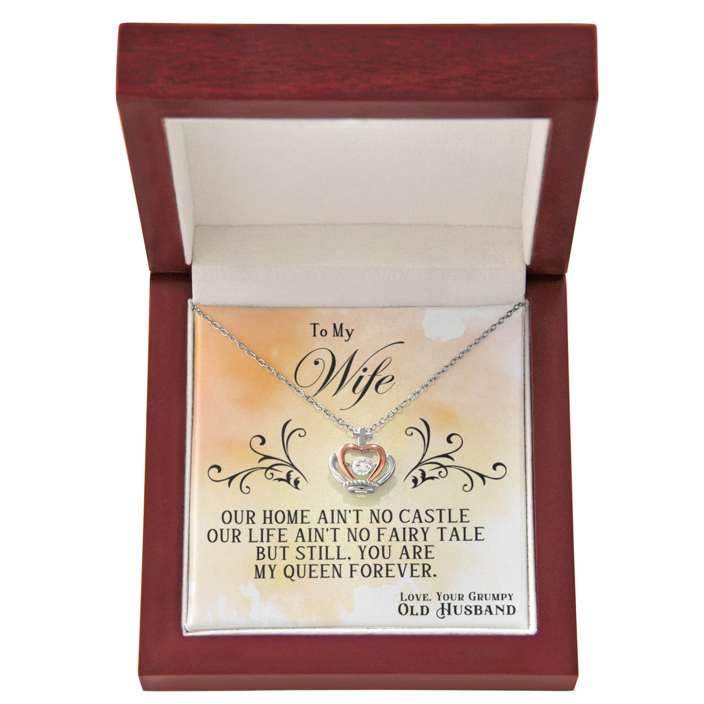 To My Wife Necklace - Perfect Romantic Gift from Husband - Crown Pendant Necklace