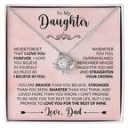 To My Daughter Necklace - Heartwarming Gift from Dad for Daughter’s Birthday & Meaningful Achievements - Love Knot Necklace