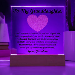 To My Granddaughter Acrylic Plaque, Heartfelt Loving Gift, Beautiful Keepsake for Special Moments, To My Granddaughter