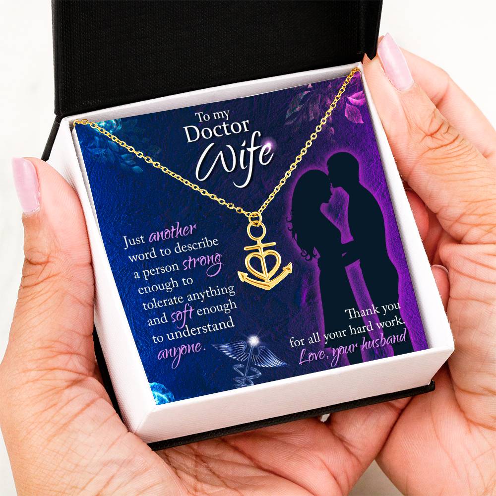 To My Doctor Wife Necklace Gift from Husband, Perfect for Birthday & Valentine’s Day Surprises - Anchor Pendant Necklace