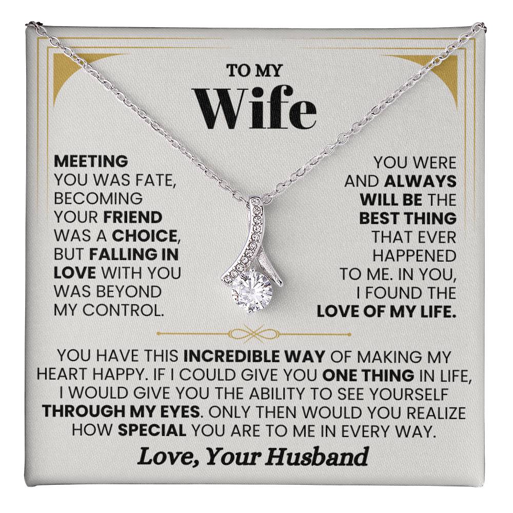 To My Wife Necklace - Sentimental Birthday Gift from Husband, Romantic Jewelry for Valentine’s Day & Holidays - Alluring Beauty Necklace