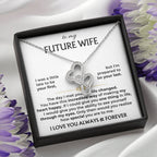 Future Wife Necklace - Romantic Jewelry Gift for Girlfriend for Valentine’s Day, Birthday & Proposal Celebrations - Heart-to-heart Pendant Necklace