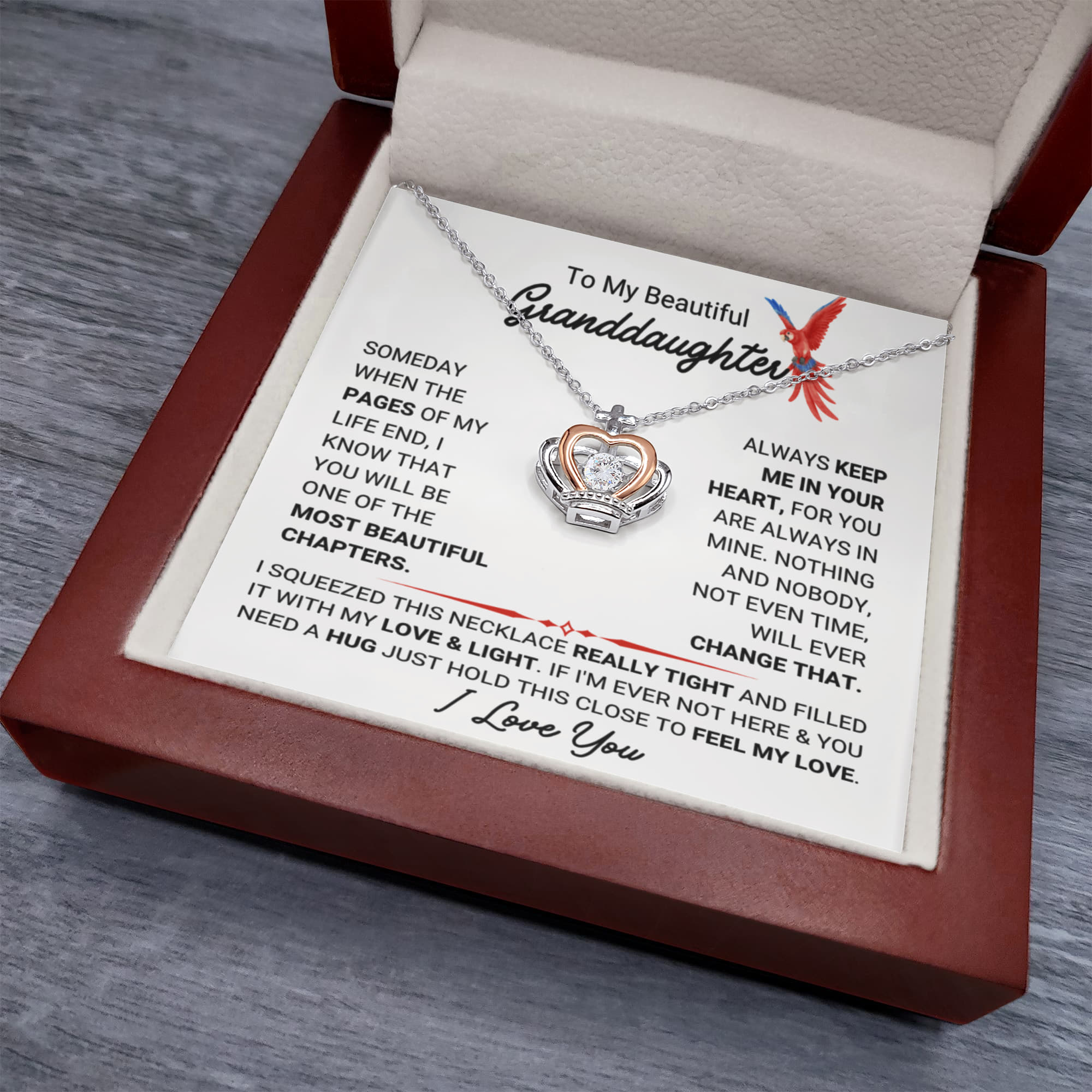 To My Granddaughter Necklace – Birthday & Graduation Gift Jewelry – Crown Pendant Necklace