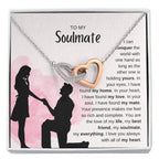 To My Soulmate Necklace - Soulmate Jewelry for Valentine’s Day & Gifts for Her - Interlocking Hearts Necklace