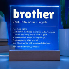 Brother Gift Acrylic Night Light, Sentimental Keepsake for Sibling Love, To My Brother