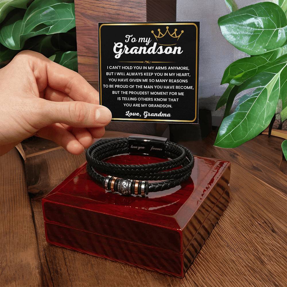 To My Grandson – Birthday, Christmas Jewelry from Grandma – Love You Forever Bracelet