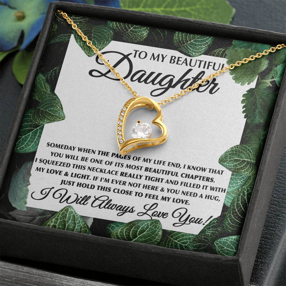 To My Daughter Necklace – Graduation Birthday Gift Idea for Daughter – Forever Love Necklace