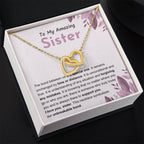 Sentimental Gift for Sister - The bond between us is a special one - Interlocking Hearts Necklace