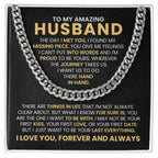 To My Husband Cuban Link Chain – Anniversary & Valentine’s Day Gift from Wife