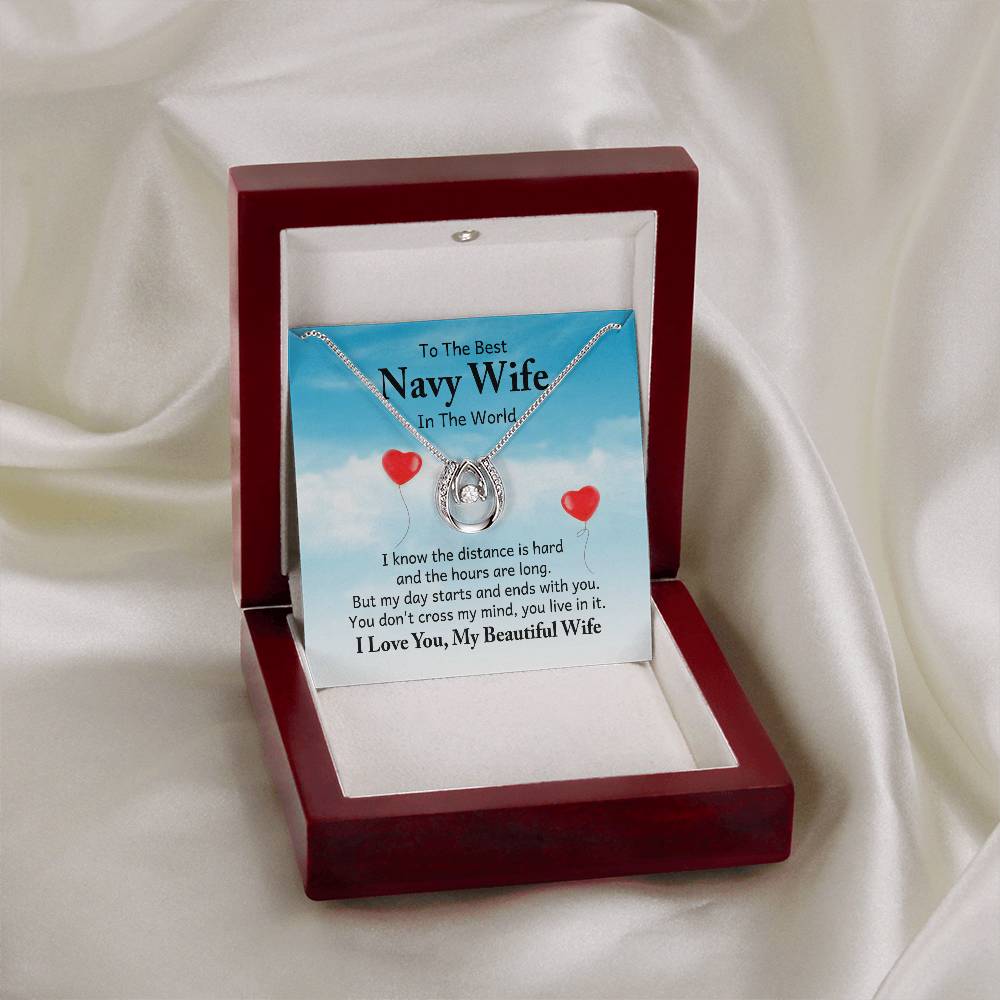 To My Navy Wife Necklace - Romantic Jewelry for Valentine’s Day & Anniversaries - Lucky In Love Necklace