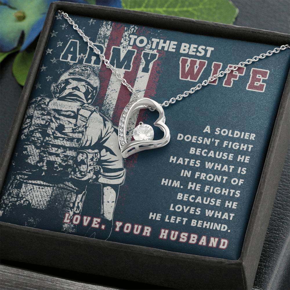 Perfect Gift for Army Wife - Meaningful Jewelry from Husband for Any Occasion Including Valentine’s Day - Forever Love Necklace