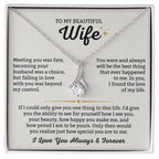 To My Beautiful Wife Necklace - Emotional Jewelry for Wife from Husband to Celebrate Love on Valentine’s Day & Beyond - Alluring Beauty Necklace
