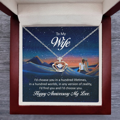 To My Wife Necklace - Special Valentine’s Gift from Husband - Crown Pendant Necklace