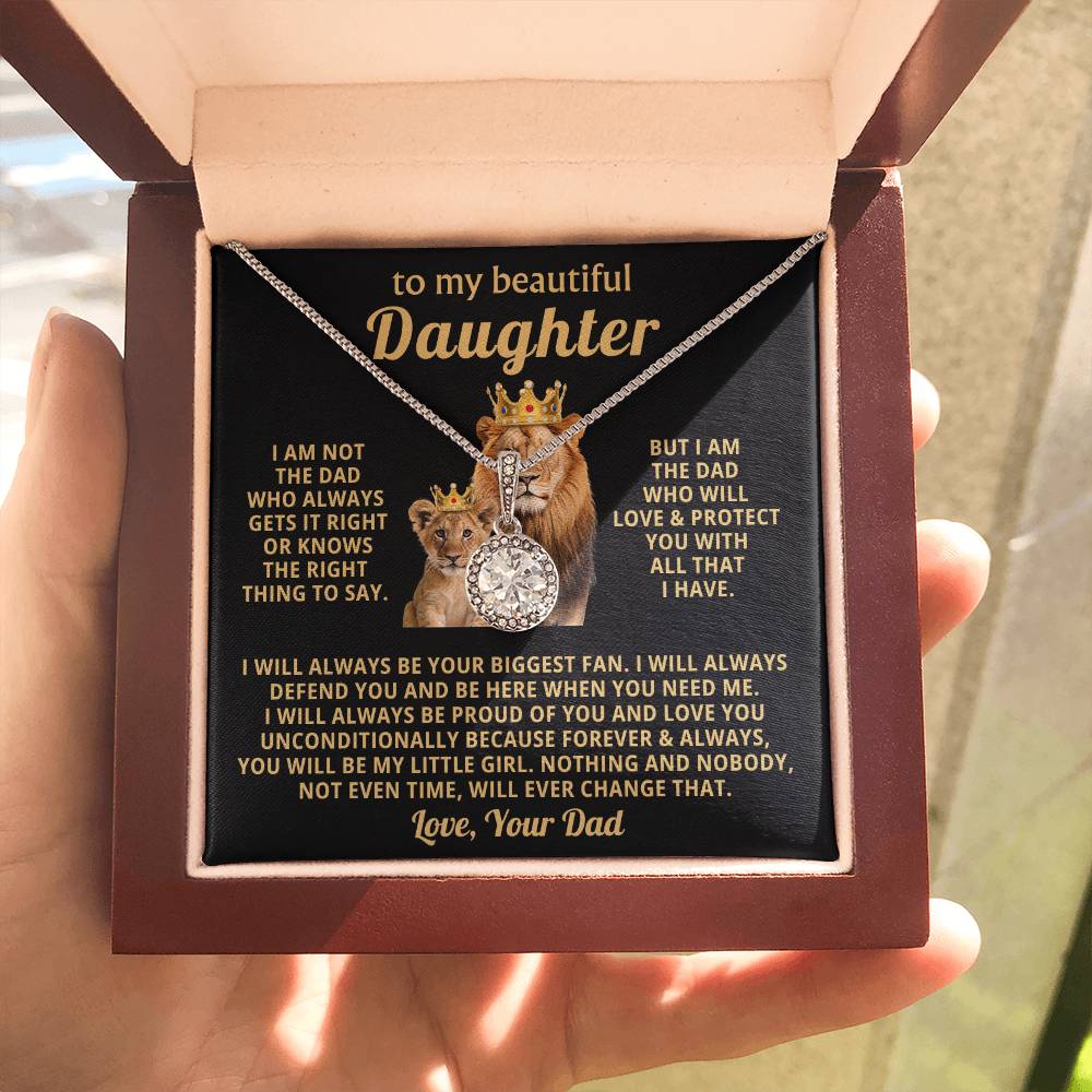 To My Daughter Necklace - Emotional Father to Daughter Jewelry for Birthday, Christmas & Life Happiness - Eternal Hope Necklace