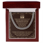 To My Son Necklace - Just hold the close to feel my love - Cuban Link Chain