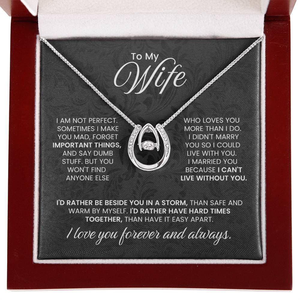 To My Wife Necklace - Emotional Jewelry Gift for Wife from Husband to Celebrate Love Every Day - Lucky In Love Necklace