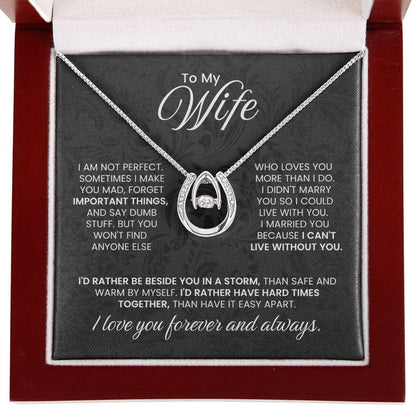 To My Wife Necklace - Emotional Jewelry Gift for Wife from Husband to Celebrate Love Every Day - Lucky In Love Necklace