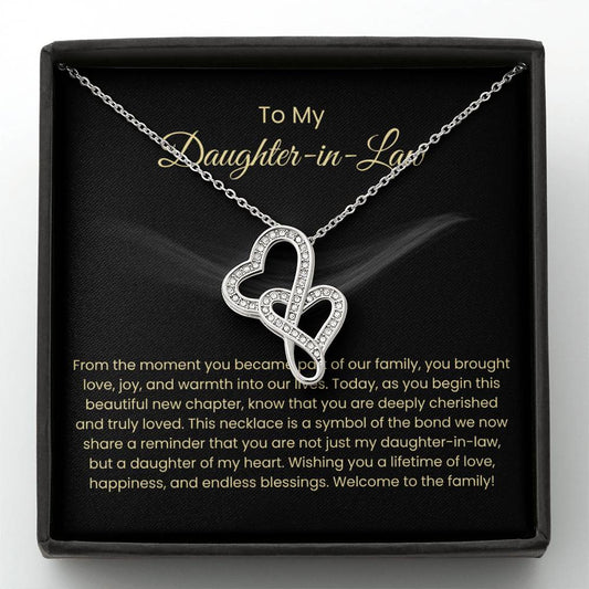 To My Beautiful Daughter In Law - Heart-to-heart Pendant Necklace - Gift for Bonus Daughter