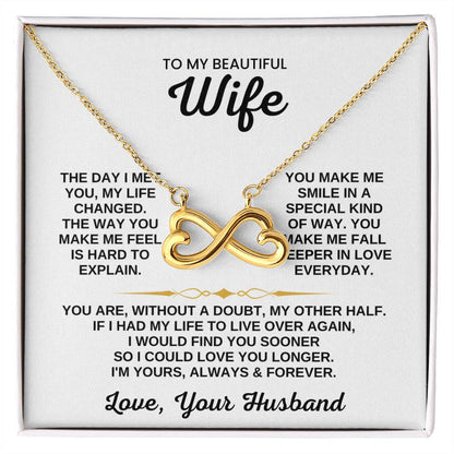 To My Wife Necklace - Sentimental Jewelry for Wife from Husband, Perfect for Birthday & Valentine’s Day Surprises - Endless Love Necklace