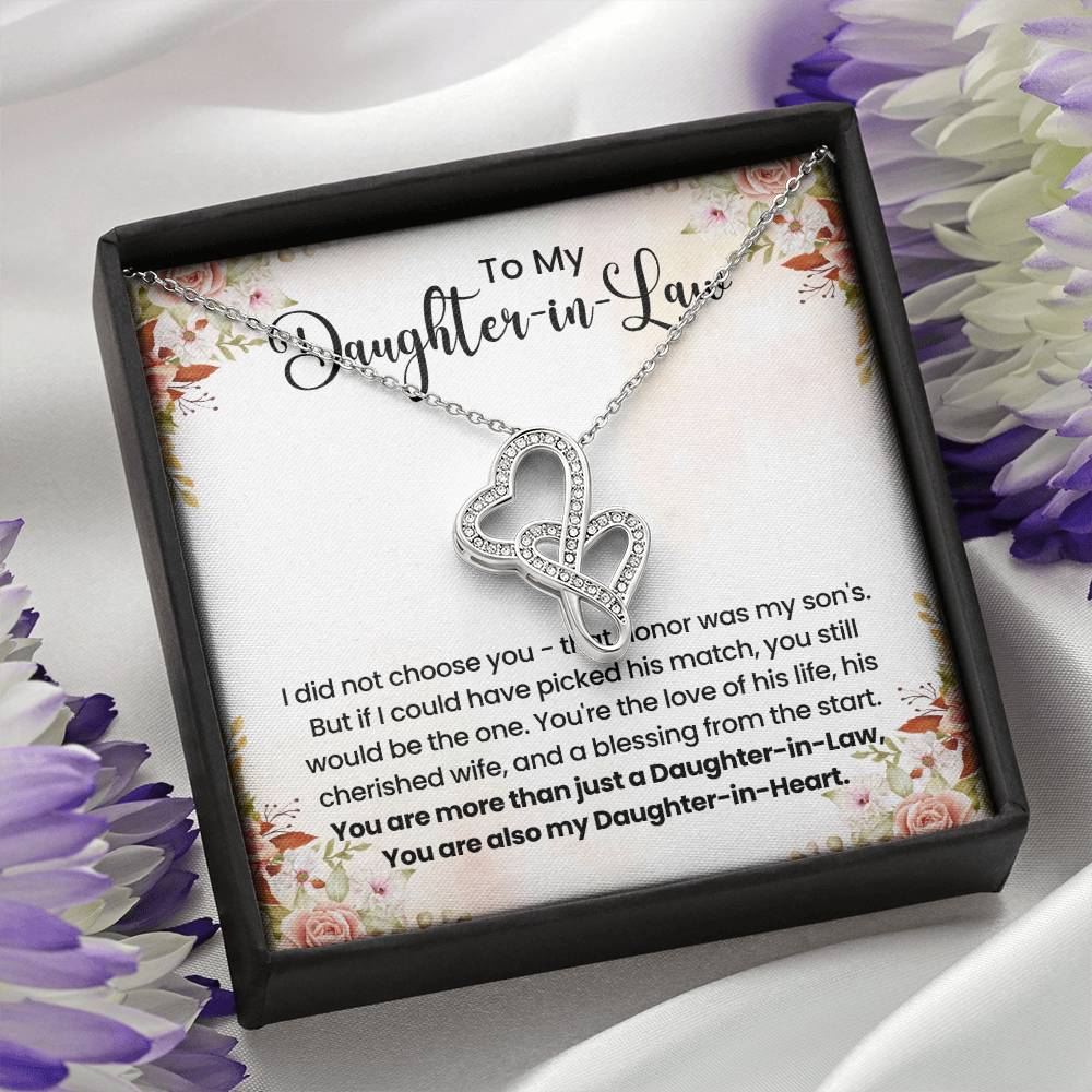 To My Daughter In Law - Heart-to-heart Pendant Necklace - Gift for Bonus Daughter