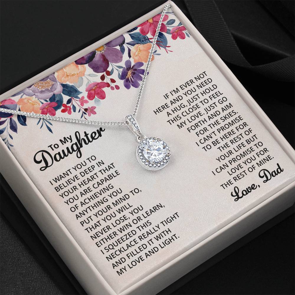 To My Daughter Necklace – Dad to Daughter Birthday Jewelry – Eternal Hope Necklace