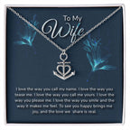 To My Wife Necklace - Sweetest Gift for Wife from Husband for Valentine’s Day, Anniversary & Birthday Joy - Anchor Pendant Necklace