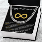 1 Year Anniversary Necklace for Him, Stylish Gift to Celebrate One Year of Love, Heartfelt Keepsake to Treasure Forever