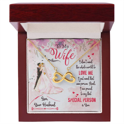 To My Wife Necklace - Sweetest Gift for Wife from Husband for Valentine’s Day, Anniversary & Birthday Joy - Endless Love Necklace