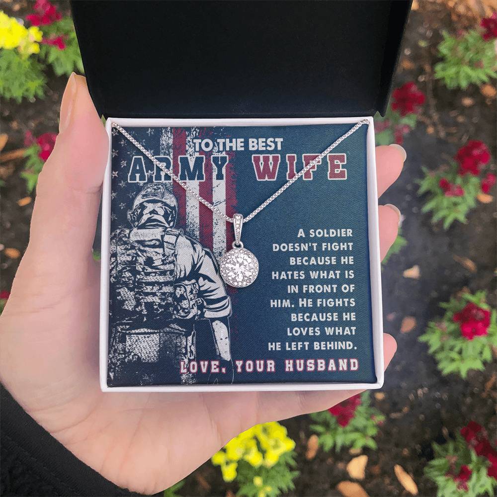 To The Best Army Wife - Eternal Hope Necklace - Gift for Wife from Husband