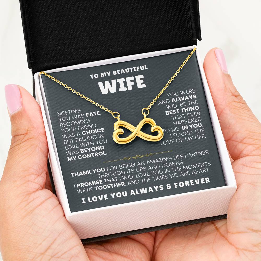 To My Wife Gift from Husband - Romantic Jewelry for Birthday & Anniversary Celebrations - Endless Love Necklace