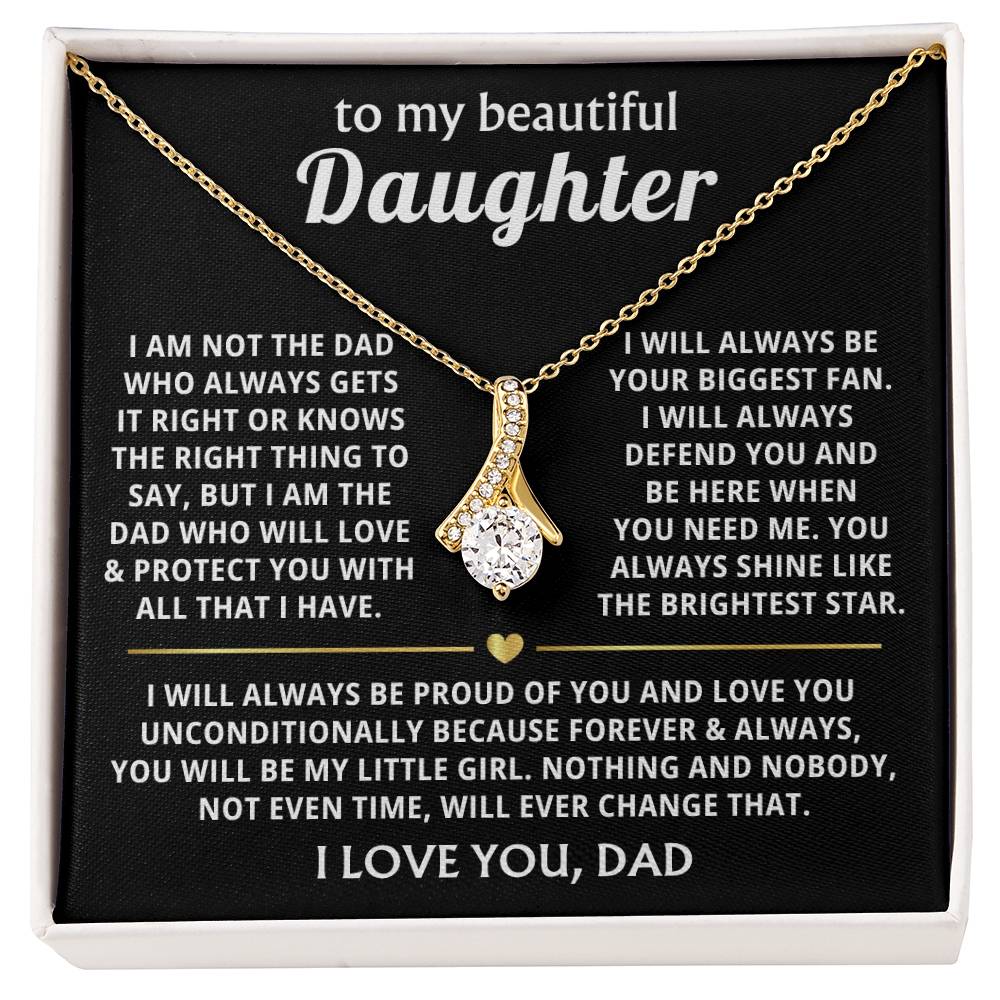To My Daughter Necklace - Sentimental Birthday Gift from Dad, Meaningful Jewelry for Milestones & Holidays - Alluring Beauty Necklace
