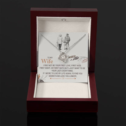 To My Wife Necklace - Romantic Anniversary & Valentine’s Day Jewelry Gift from Husband to Wife - Love Knot Necklace