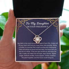 Necklace For Pregnant Daughter, Loving Gift From Mom & Dad, Pregnancy Keepsake Jewelry, Heartfelt Present For Daughter