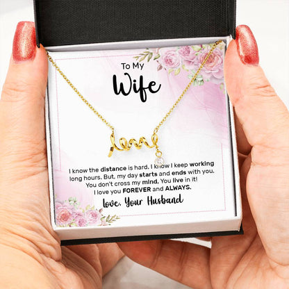 Thoughtful Gift for Wife - Emotional Jewelry from Husband for Anniversary, Birthday, Valentine’s Day & Holidays - Scripted Love Necklace