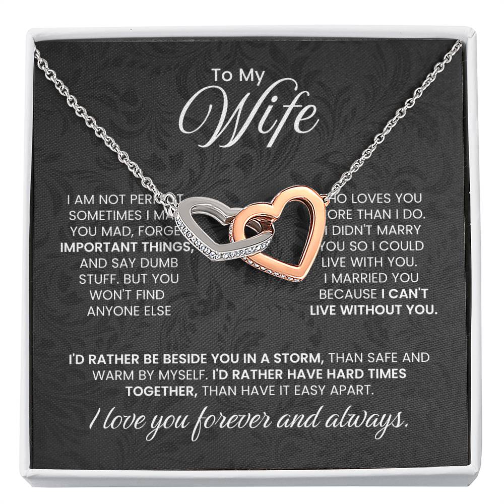 Jewelry Gift for Wife from Husband - Romantic & Heartfelt - Interlocking Hearts Necklace