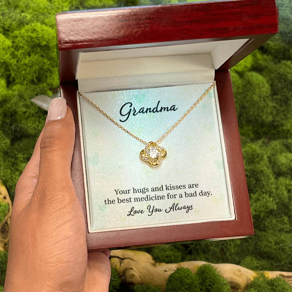 Gift for Grandma - Your Hugs and Kisses - Love Knot Necklace