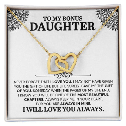 To My Daughter Necklace – Gift for Daughter’s Birthday and Graduation – Interlocking Hearts Necklace