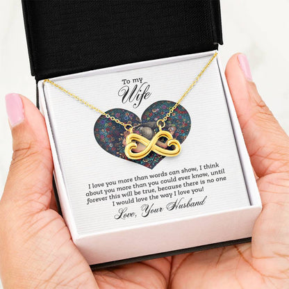 To My Wife Necklace - Romantic Husband to Wife Jewelry for Birthday, Valentine’s Day & Special Celebrations - Endless Love Necklace